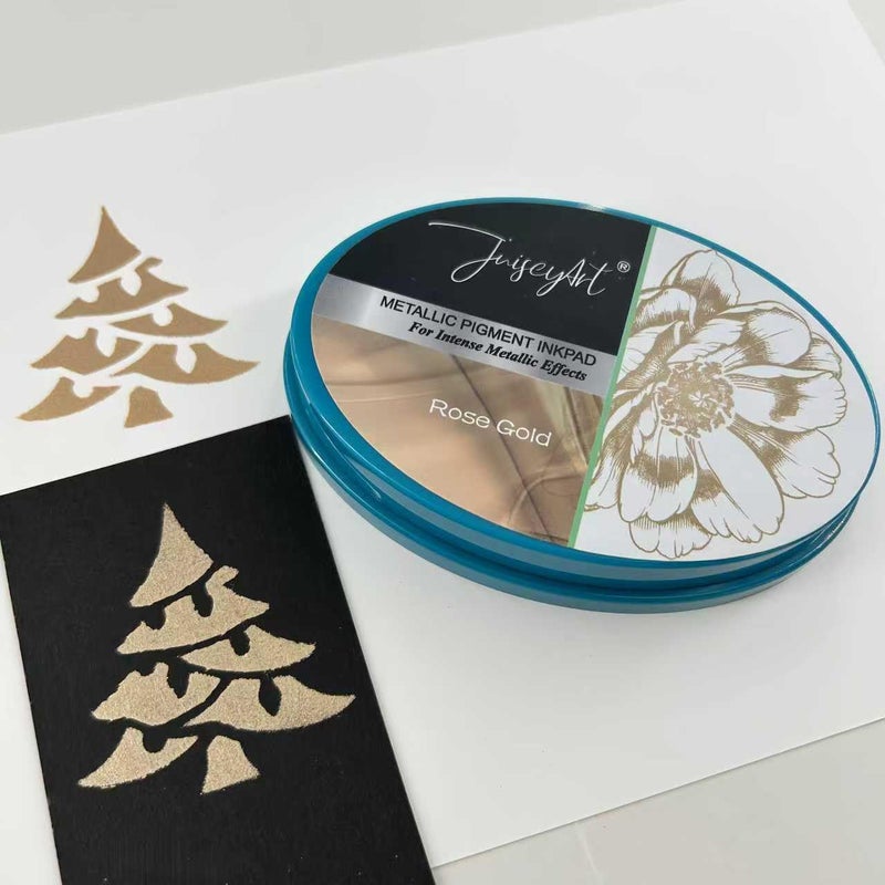 Qsnmieo Metallic Pigment Ink Pad Rose Gold for Card Making, Scrapbooking, Paper Crafts, Ages 14+ (Rose Gold) - Image 1